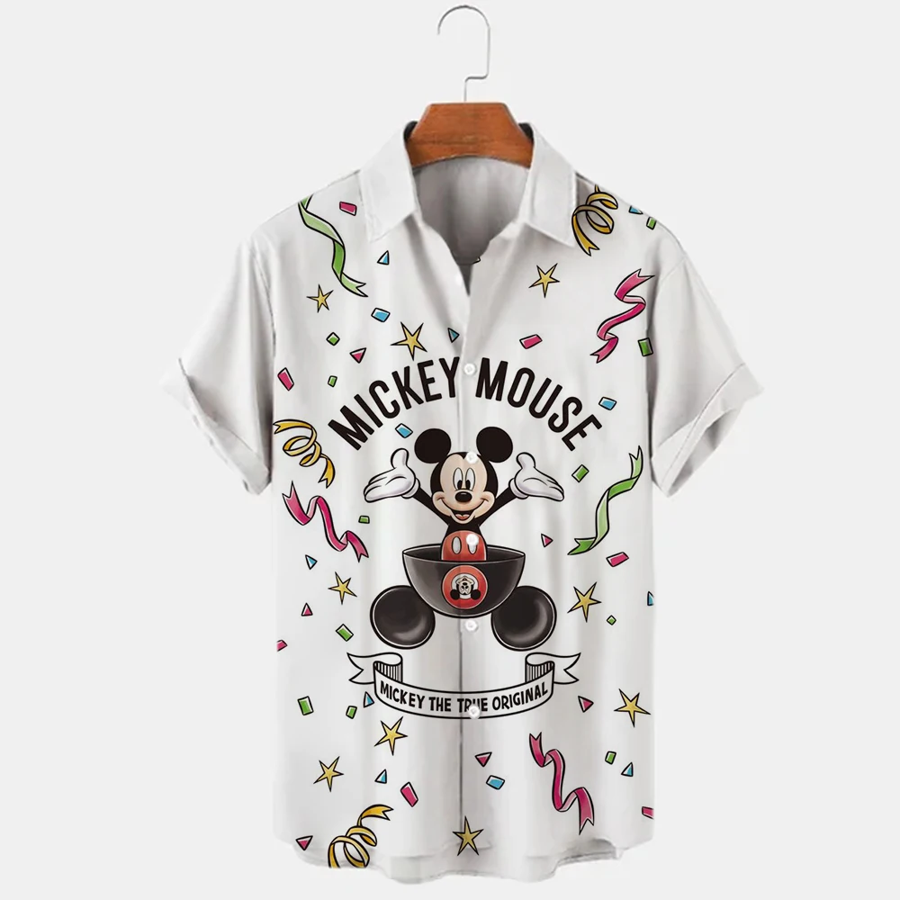 Disney 2022 Men's Fashion Cartoon Snow White Mickey Mouse Harajuku Summer Top Men's Lapel Top