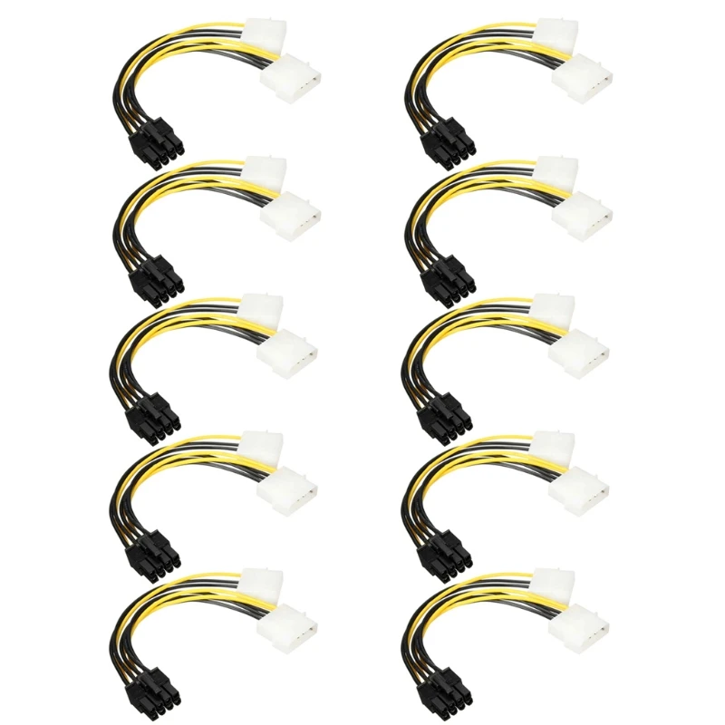 

Durable Dual 4pin to 8pin Adapter Cable PCI Power Supply Cable Graphic Card 180W