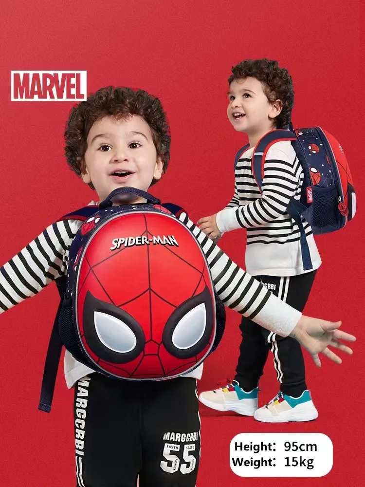 Genuine Disney  Kindergarten Backpack For Boys Spider Man Captain America Primary Student Shoulder Orthopedic Bag Mochila