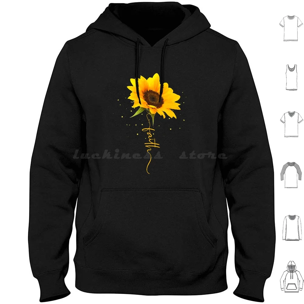 

Faith Beautiful Yellow Sunflower Sunflower Blooms Funny Gift Hoodie cotton Long Sleeve Faith Beautiful Yellow