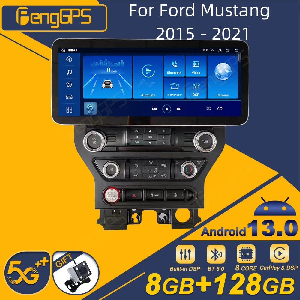 Автомагнитола для Ford Mustang 2015-2021 Android 2Din стереоприемник Авторадио мультимедийный