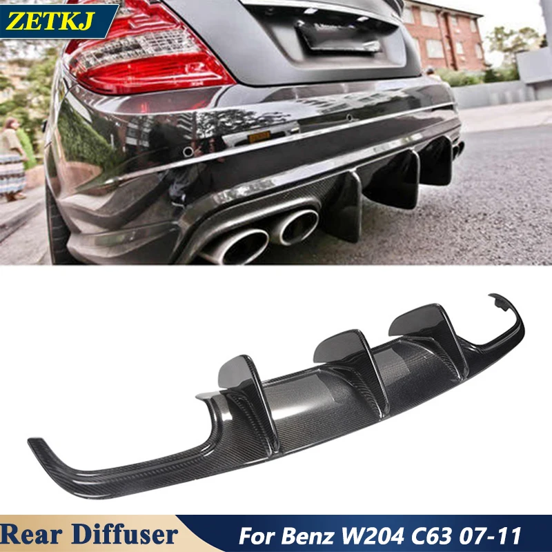 

Real Carbon Fiber Rear Bumper Lip Diffuser Rear Chin Guard Spoiler Tail Decoration for Mercedes-Benz W204 C63 AMG 2007-2011