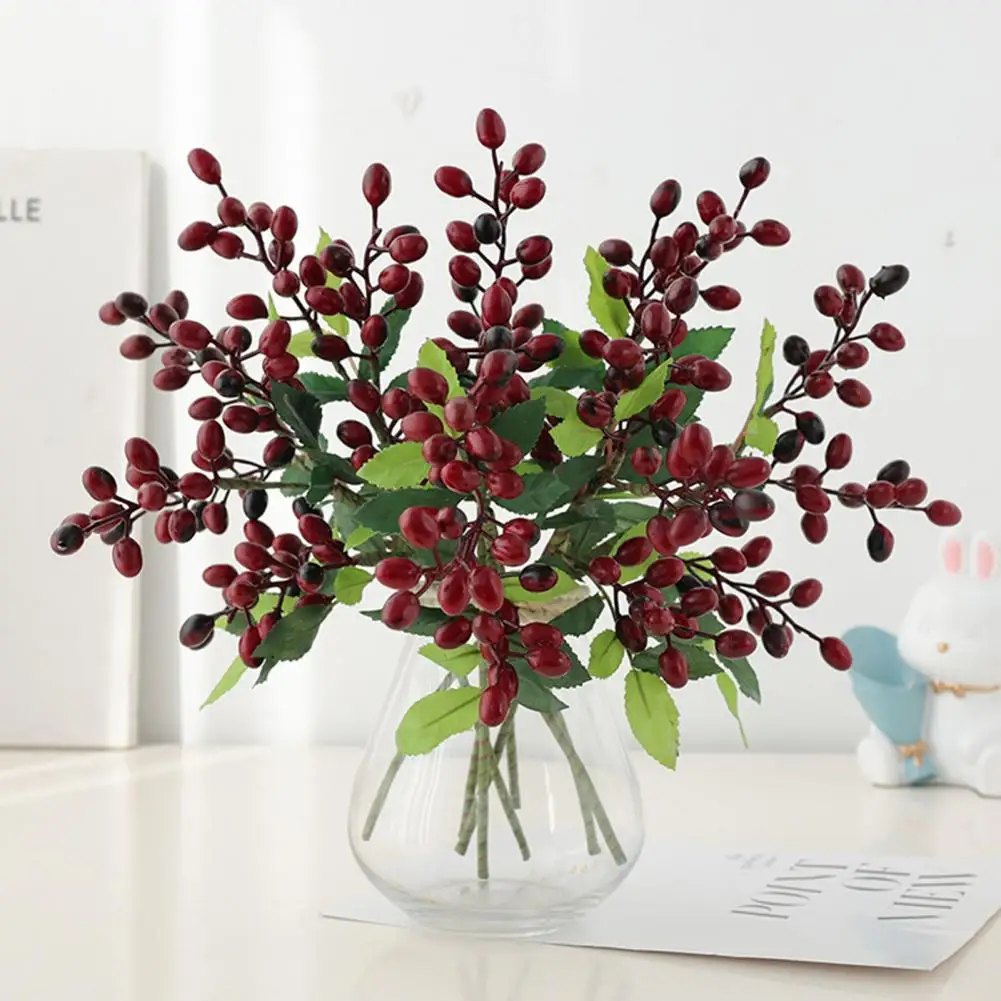 

Durable Simulation Flower Anti-fading Realistic Looking Clear Texture Artificial Berry Flowers for Bedroom