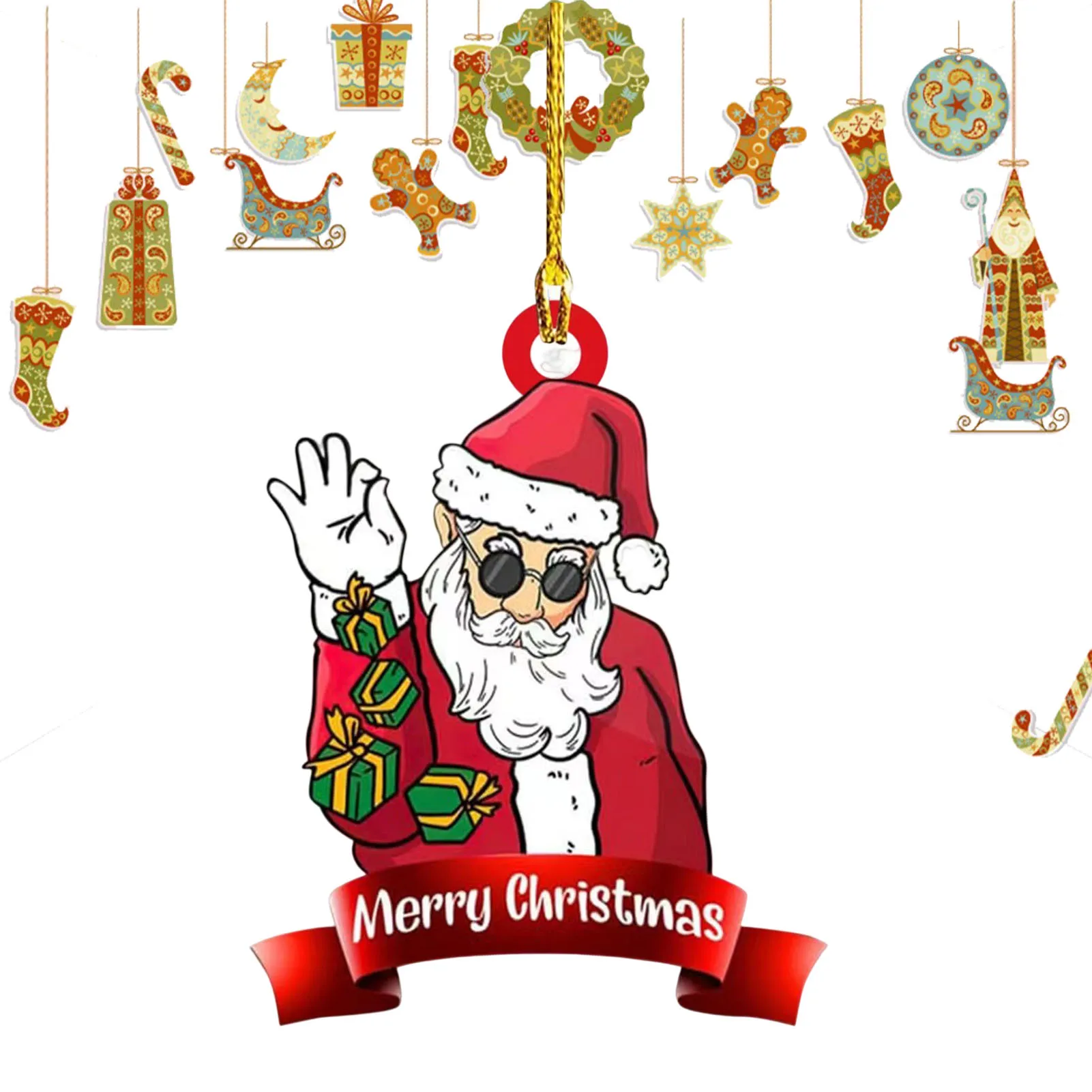 

Car Christmas Hanging Ornaments Crylic Hanging Christmas Tree Decorations For Home Office Store Hotel Car Interior Accessories