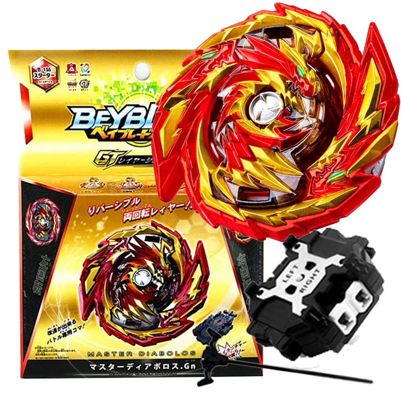 Box Set B-155 Master Diabolos GT B155 Spinning Top with Spark Launcher Kids Toys for Children
