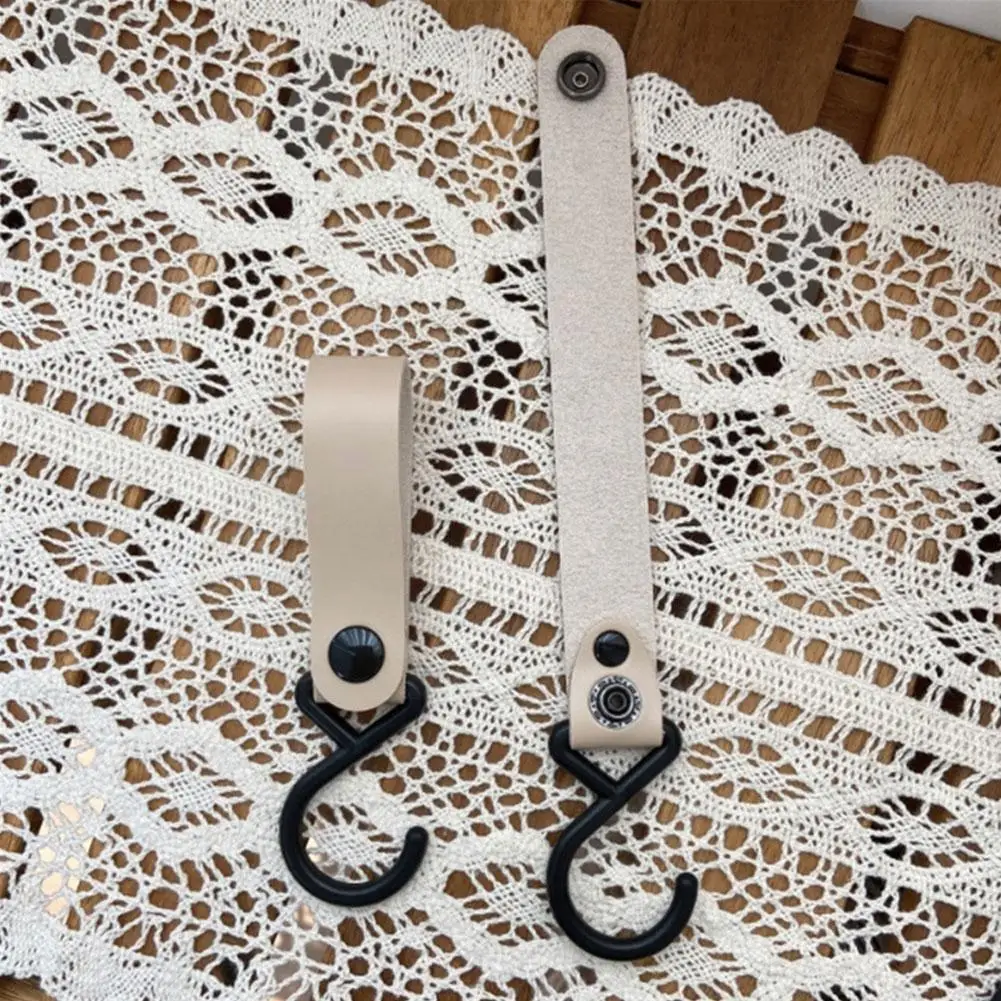 

1pc Outdoor Camping Leather Hook Kitchen Tableware Storage Clothes Camping Hooks Hanging Portable Hanger Tripod Hook G1h4