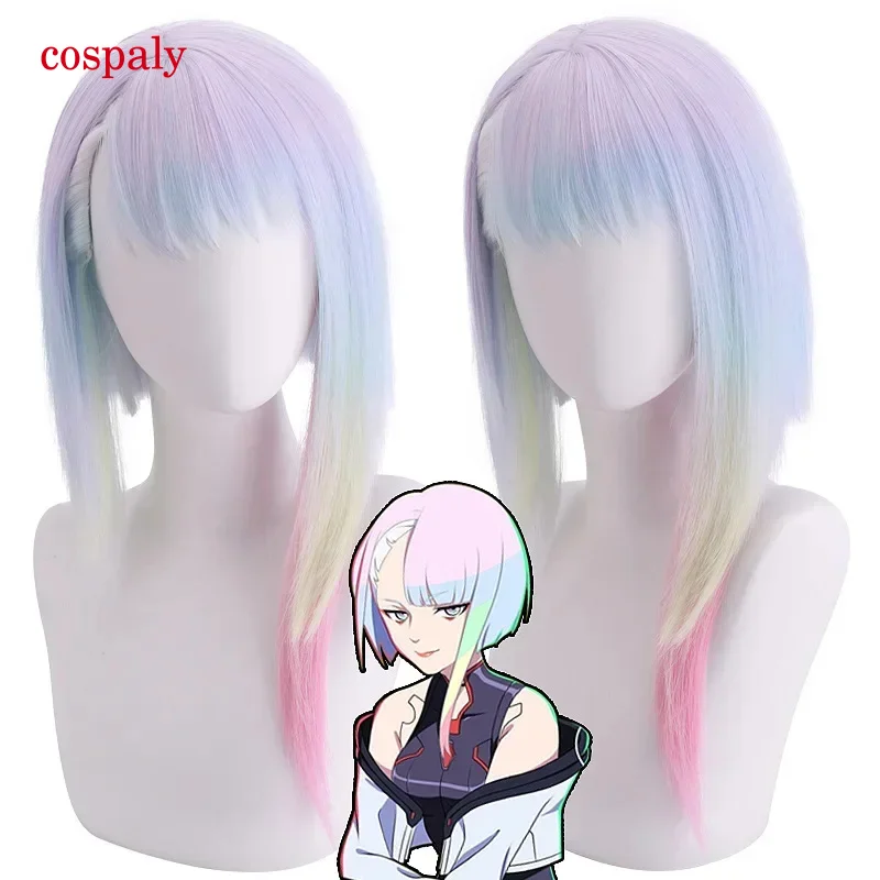 Парик для косплея Люси аниме киберпанк Edgerunners парики разноцветные термостойкие