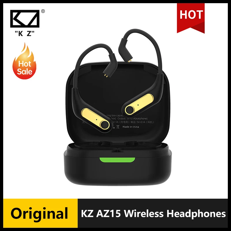 KZ AZ15 обновленные беспроводные наушники Bluetooth-совместимый кабель 5,2 беспроводной ушной крючок B/C контактный разъем с зарядным устройством