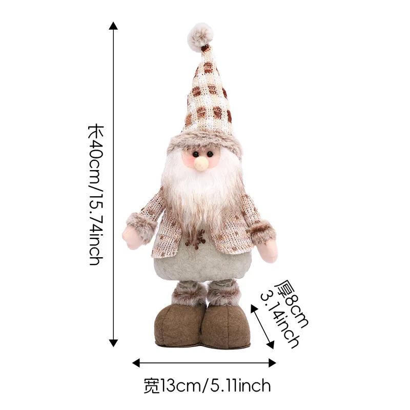 

Телескопическая фигурка Санта-Клауса/Снеговика/Олена, рождественское украшение, стоячие куклы со сверкающими блестками, украшение для стола