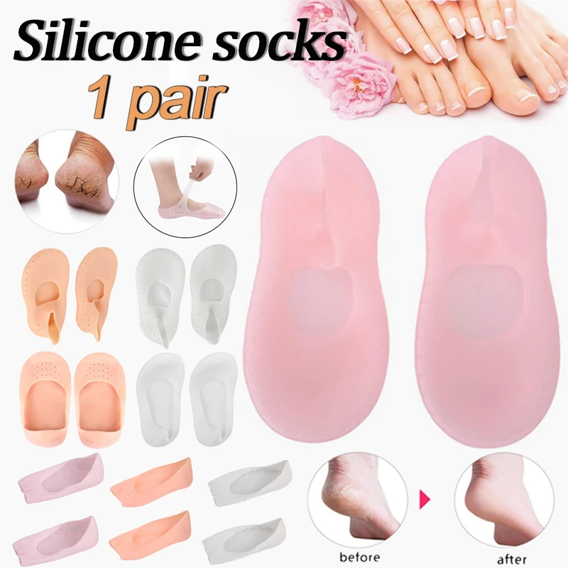 

1Pair 3 Colors Silicone Sock Moisturizing Breathable Unisex Forefoot Pad Ballet Shoe Cover Toe Protector Foot Chapped Care Tool