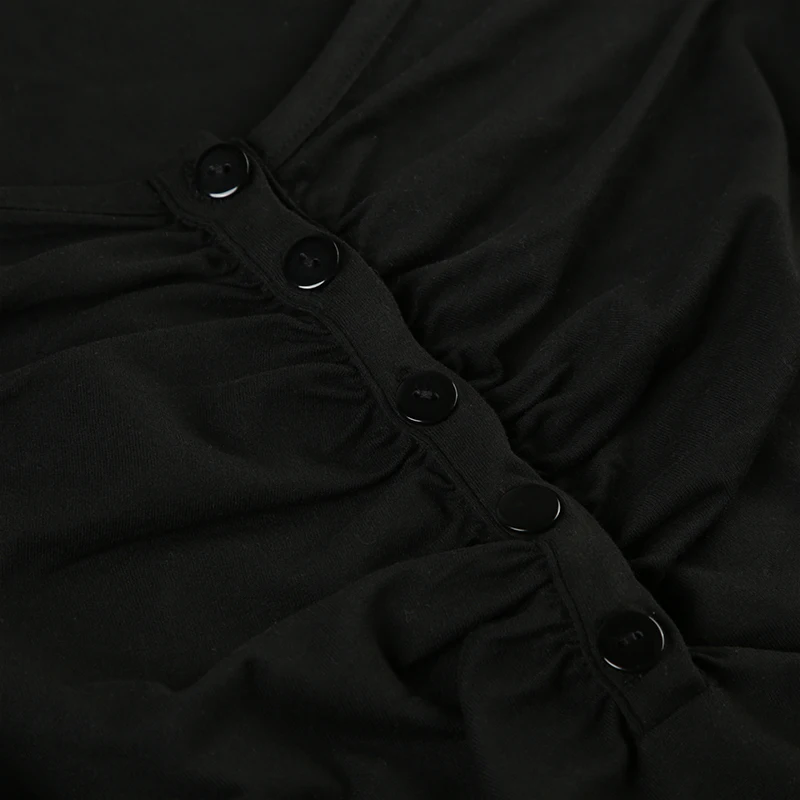 Женский укороченный Топ с длинным рукавом на пуговицах