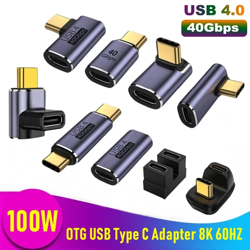 100W USB C OTG Adapter Type C To USBC OTG Adapter for Macbook Xiaomi Samsung 8K 60HZ Charging Data Transfer Converter Charger
