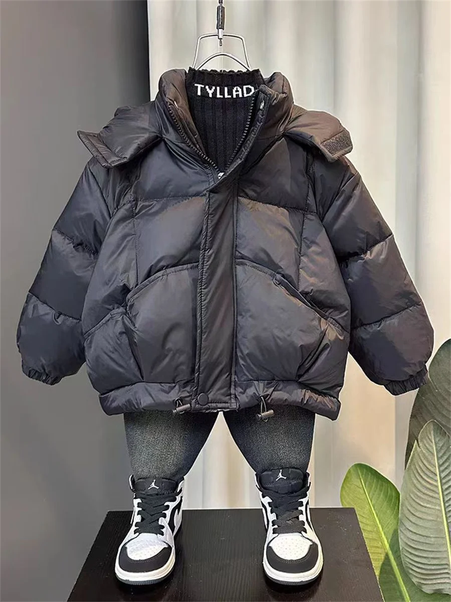 Легкие детские пуховики с капюшоном для детей от 2 до 14 лет детская одежда