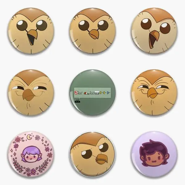Hooty Owl House The Hootys Im Genius Face Soft Button Pin Customizable Women Badge Creative Collar Clothes Decor Brooch Metal