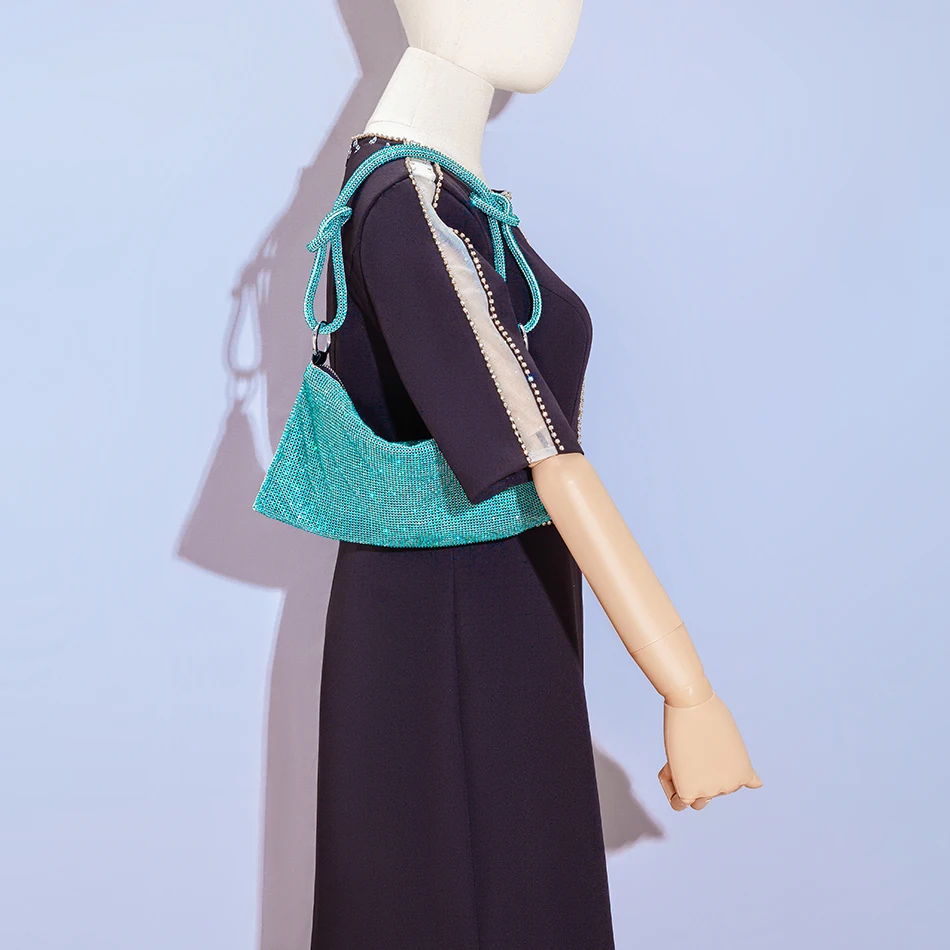 Вечерняя Сумка-клатч Стразы с узлом новинка 2022 блестящие кошельки кристаллами