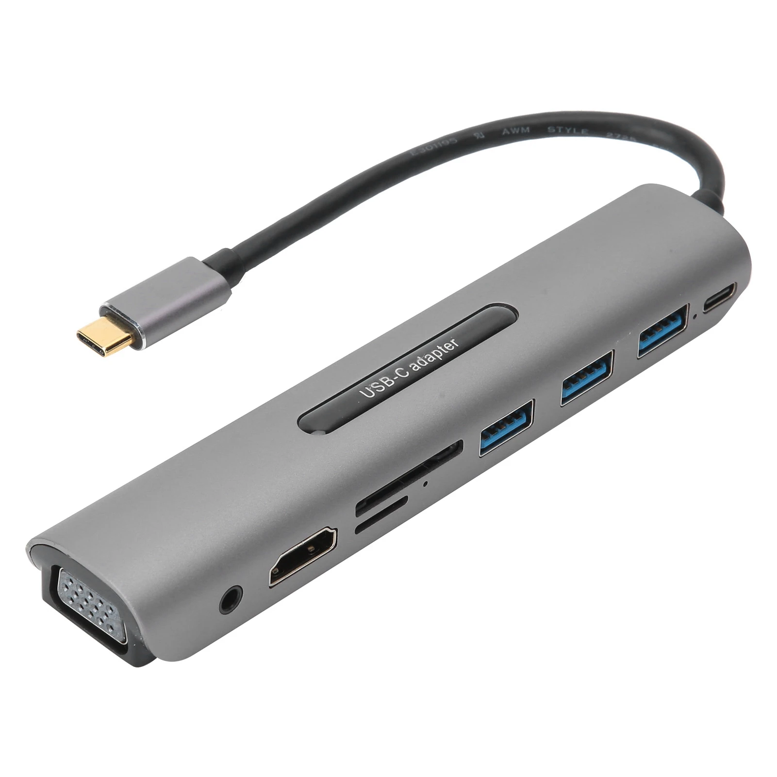 

USB Adapter 9 in 1 Type‑C to HDMI Audio VGA USB3.0 Docking Station Computer Supplies V161B