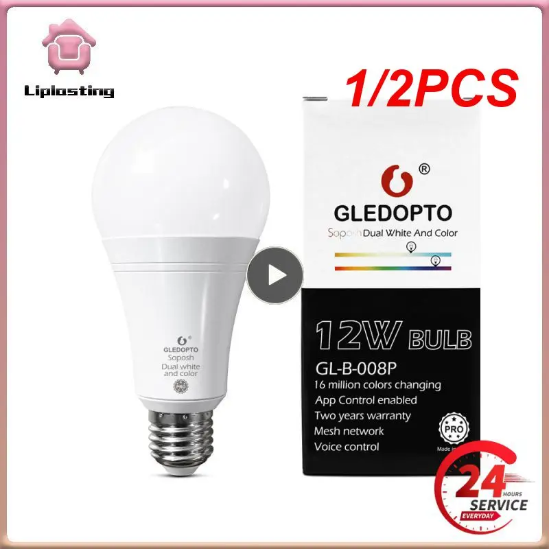 

1/2PCS ZigBee 3.0 LED Smart Bulb 12W RGBCCT Light Work withn Echo Plus Alexa SmartThings APP/Voice/RF Remote Control