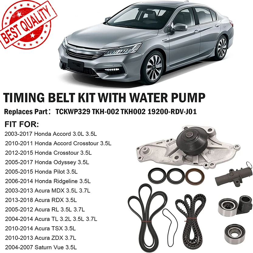 

19200-RDV-J01 Timing Belt Kit with Water Pump & Tensioner Fit for HONDA Acura Accord Odyssey RL MDX TL V6 14520-RCA-A01
