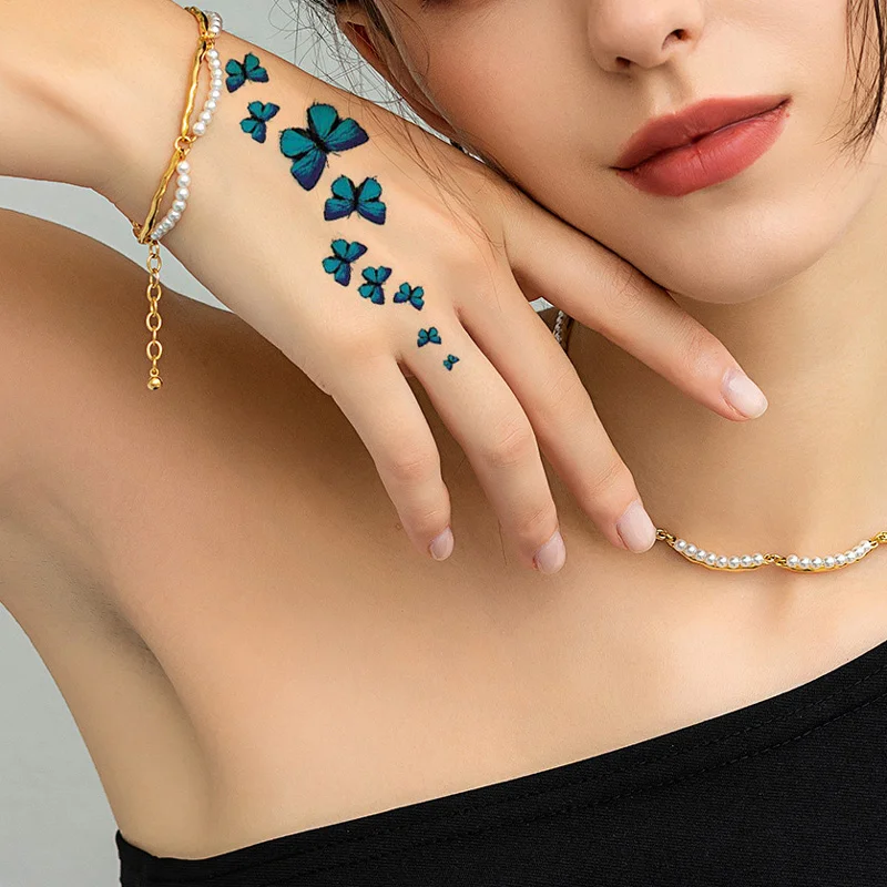 30 Шт. Водонепроницаемые Временные Татуировки 3D Красочные Бабочки Розы Дизайн Для