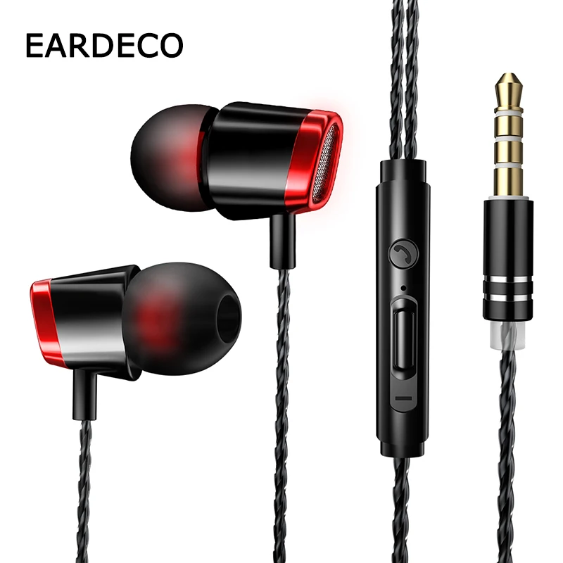 

EARDECO Wired Headphones Earphone Earbuds Sport Bass Mobile Original Inear Bass Phone Headset Headphone With Mic For Phone 3.5MM