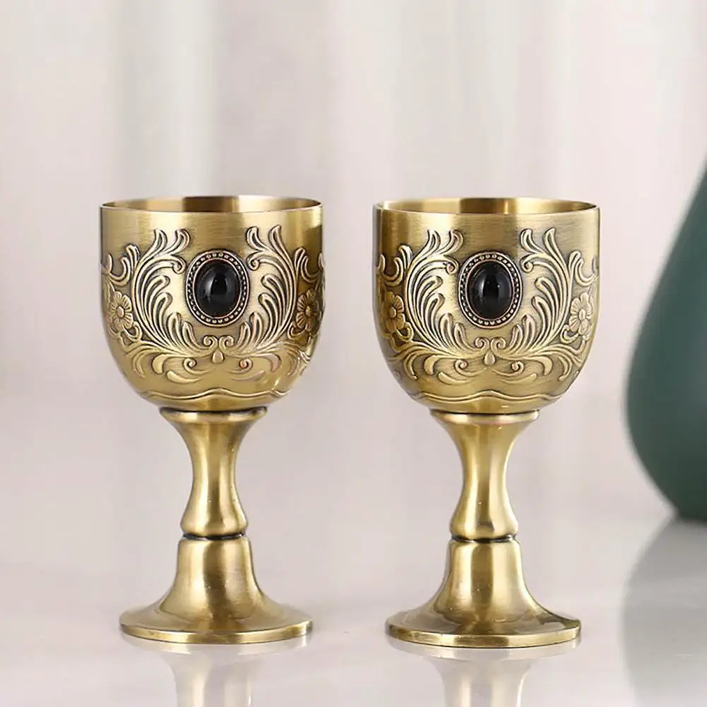 

Practical Embossed Wine Cup Premium Zinc Alloy Embossed Cup Gothic Stemmed Embossed Wine Cup for Gift Embossed Wine Goblet