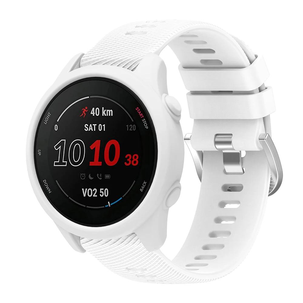 Фото Силиконовый ремешок + защитный чехол для Garmin Forerunner 255 265 сменный ремешок для часов №3