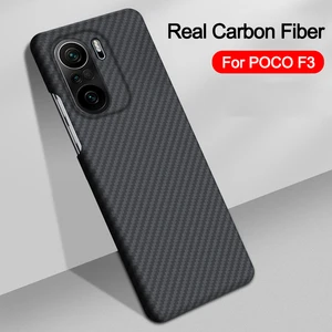 Pure Real Carbon Fiber Cases for Xiaomi POCO F3 mi 11i 12 Pro Redmi K40 Pro Case Aramid Fiber Ultra Thin Shockproof Cover Capa