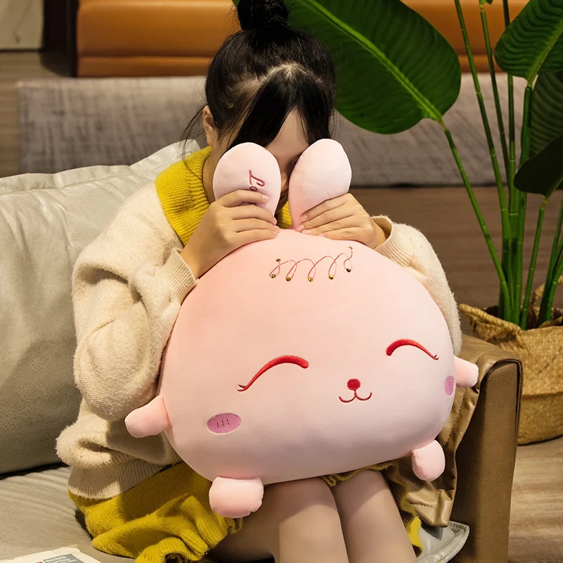

30/40/45cm Cute Fat Plush Round Colorful Rabbit Dolls Super Soft Stuffed Smile Bunny Toys Baby Daughter Accompany Peluche
