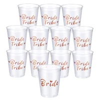 team bride tribe cups bridal shower bachelorette party plastic drinking cup rose gold hen party accessories wedding decoration
