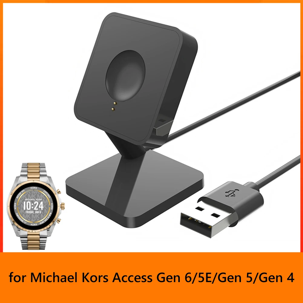 

5V 1A Charging Dock Accessories Plastic Watch Charging Base Portable Charging Stand for Michael Kors Access Gen 6/5E/Gen 5/Gen 4