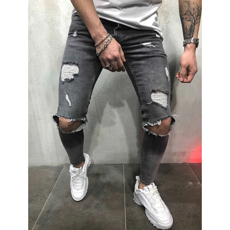 Jeans New Ripped Slim men's Trousers Men's Popular Pencil Pants jeans for men  jeans men  men clothing