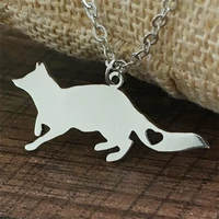 stainless steel animal fox pendant necklace golden love necklace men and women jewelry valentines day gift