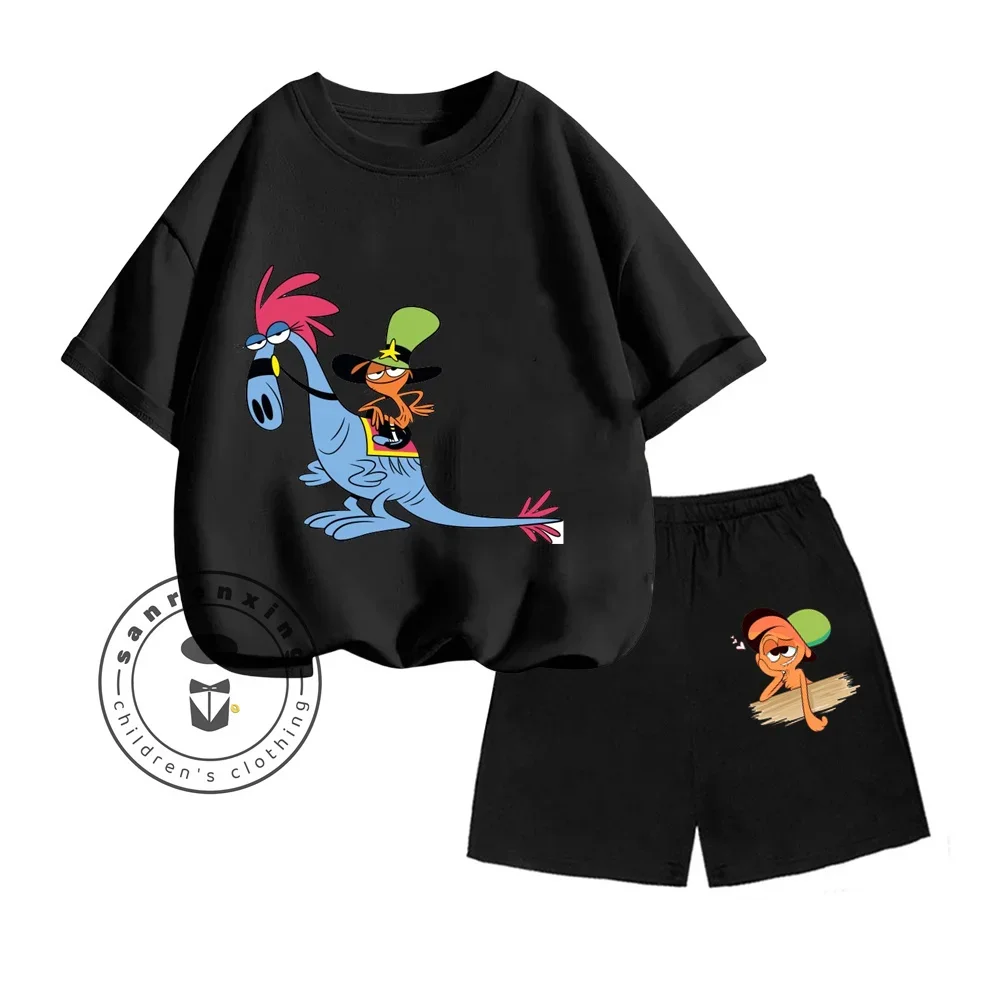 Комплект из двух предметов: шорты с круглым вырезом и свободными короткими