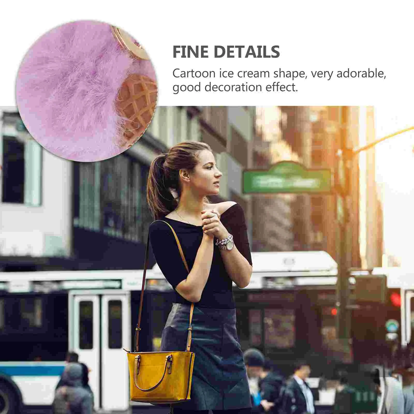 3 шт. роскошный пушистый брелок с мороженым для покупок детский конус имитация