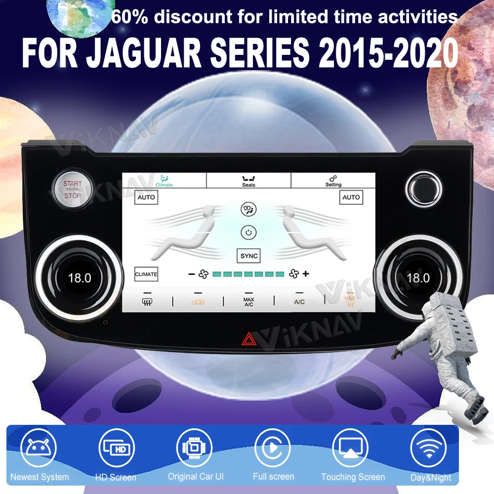 

Панель переменного тока для серии Jaguar 2015-2020, сенсорный экран 10,0 дюйма с кнопками контроля температуры кондиционирования