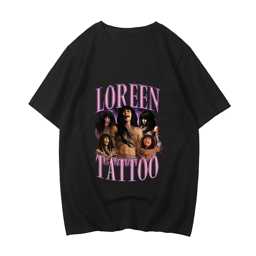 

Loreenn Printing Men for Tshirt Casual Breathable T Shirts Funny Printed Cotton Loose Tops High Street Oversized Clothes Unisex