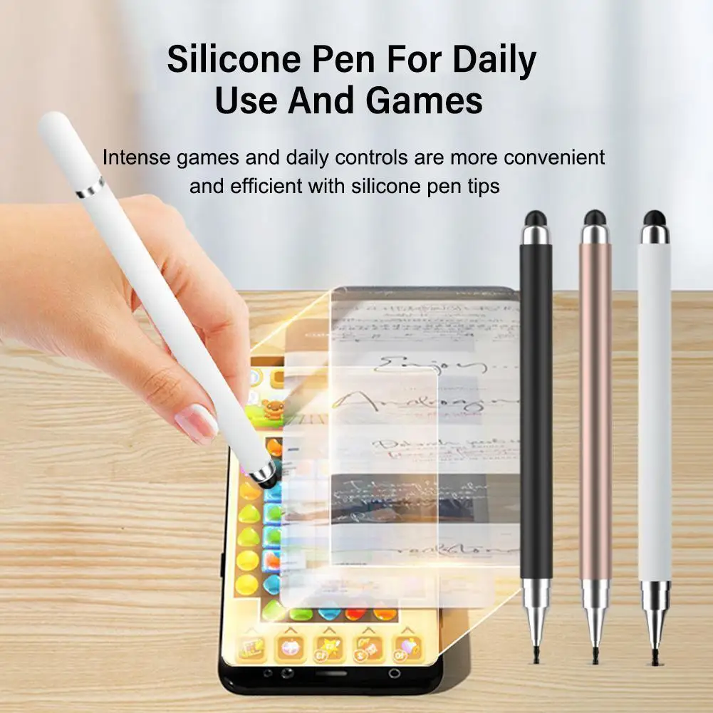 

Two-in-one Stylus Double-head Capacitor Pen Disc Silicone Screen Stylus Mobile Dual-use Board Capacitive Phone Drawing Head A6Q6