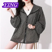 2022 summer new product contrast color hoodie is thin and loose sunscreen shirt long sleeved large version of age reducing women