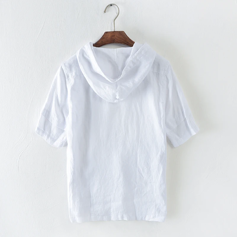 

Футболка мужская из 100% льна, однотонный Повседневный Топ, тонкая рубашка, весна-лето, 2021