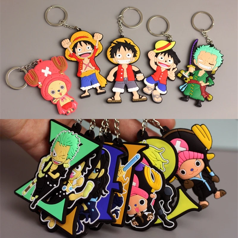 

ONE PIECE Luffy Roronoa Zoro Ace Chopper Nami Vinsmoke Sanji Cosplay Soft Glue Keychain Pendant Backpack Accessories Xmas Gift