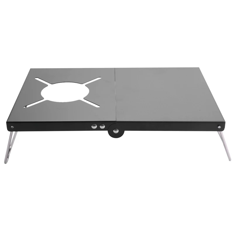 

Черный складной многоцелевой стол с теплоизоляцией из алюминиевого сплава, одинарный стол с горелкой для 4 типов горелок