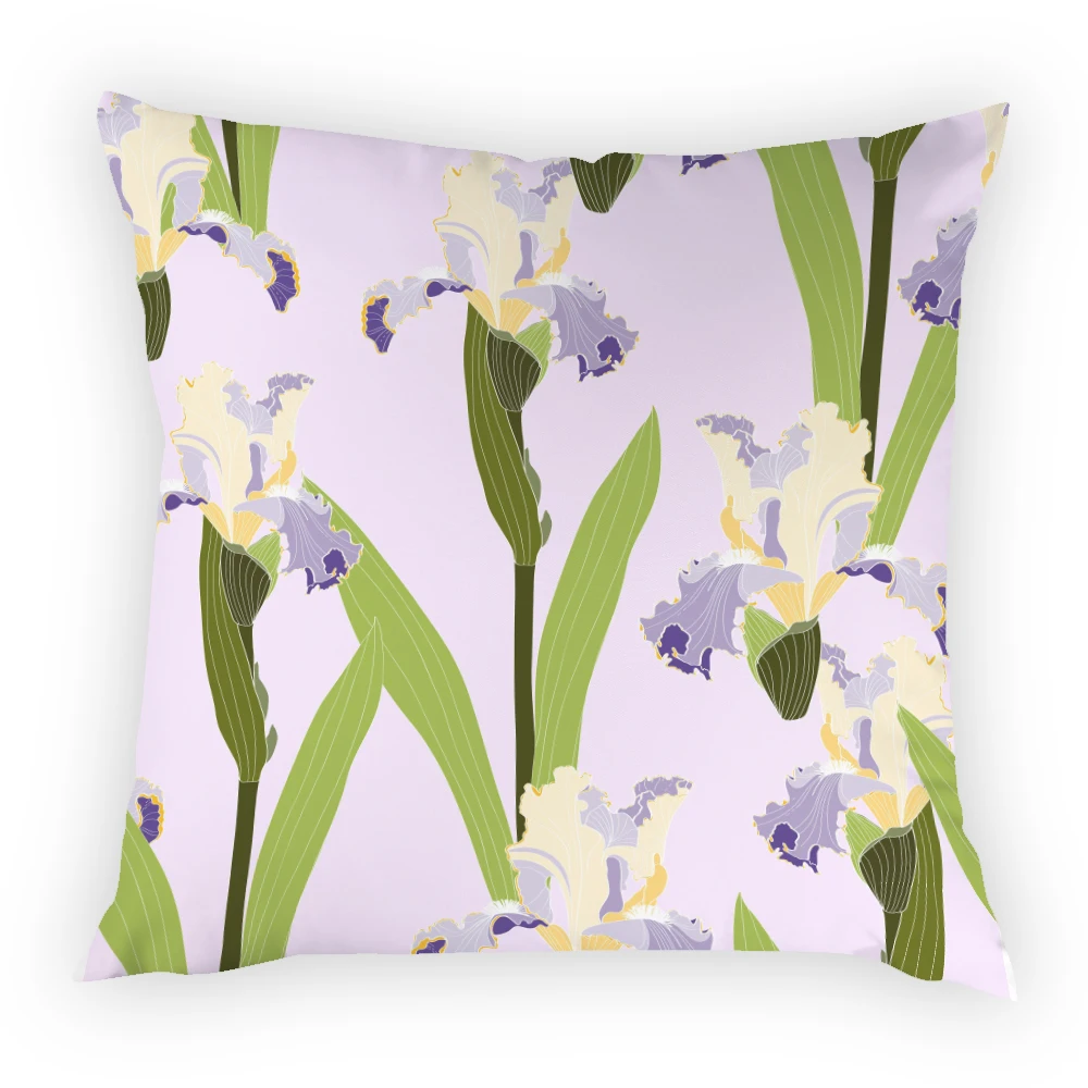 

Nordic Summer Pillowcases for Pillows 45x45 Polyster Linen Cushion Cover Velvet Home Decor Artistic Flower Floral Textile E2005