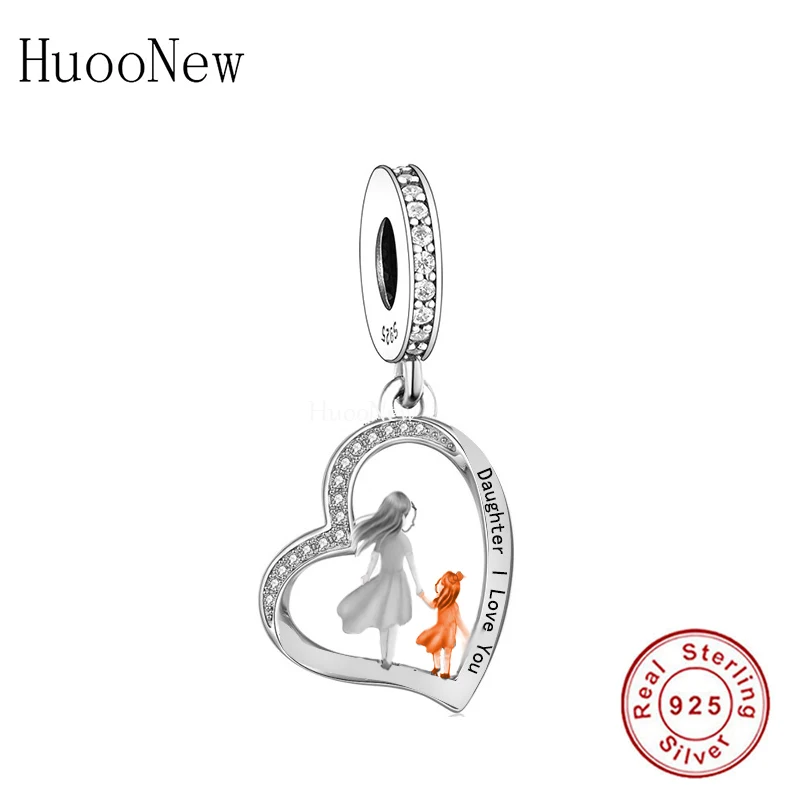 

Fit Original Charm Bracelet 925 Sterling Silver Mother Daughter I Love You Forever Bead For Making Women Birthday Berloque 2022