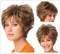 gnimegil synthetic wig brown short hair for woman wigs bob wig with bangs cheap wig heat resistant fiber replacement mommy wig