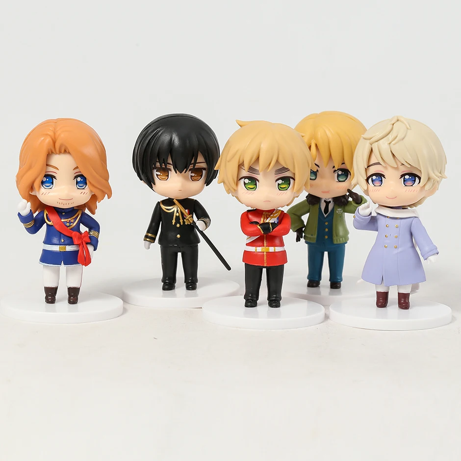 

9cm Axis Powers Denmark Francis Bonnefoy Arthur Kirkland Honda Kiku Alfred F.Jones Anime Cartoon Figures Toys 5pcs/set
