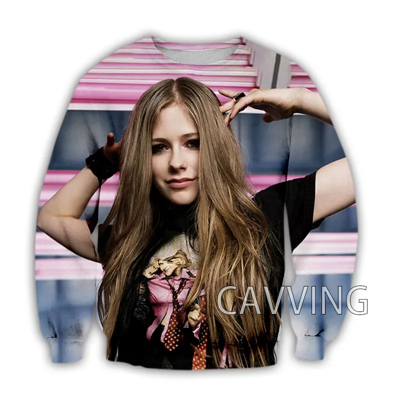

New Fashion Women/Men's 3D Print Avril Lavigne Crewneck Sweatshirts Harajuku Styles Tops Long Sleeve Sweatshirts