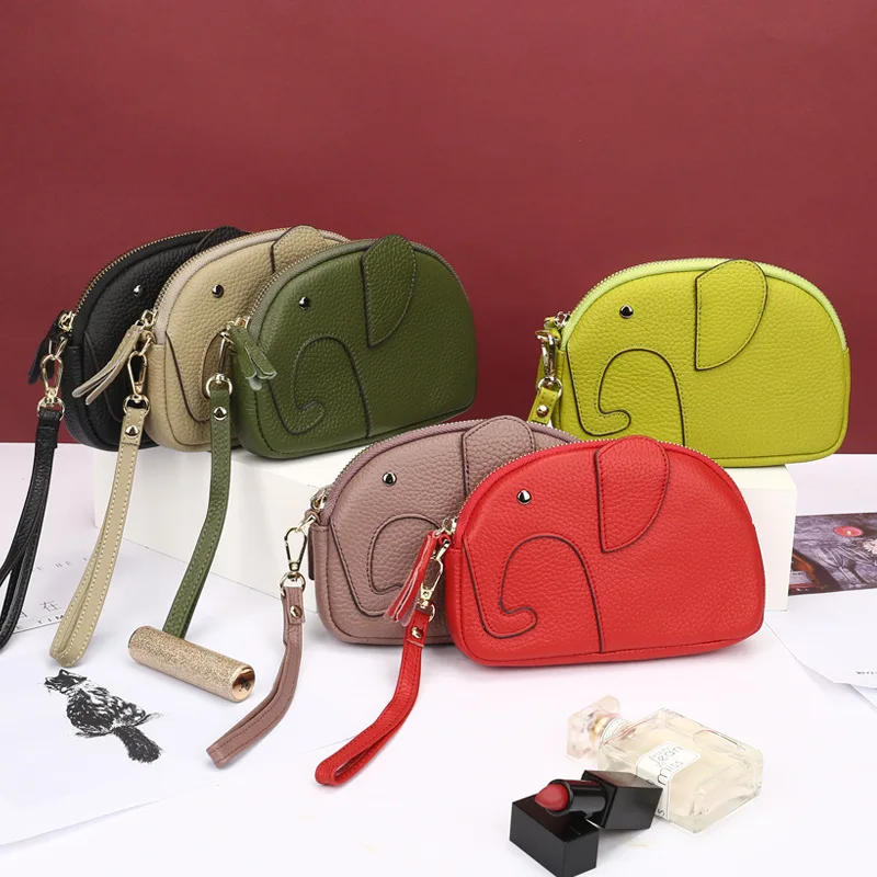 

First layer cowhide cute creative mini bag ins long ladies clutch mobile phone wallet genuine leather wallet women