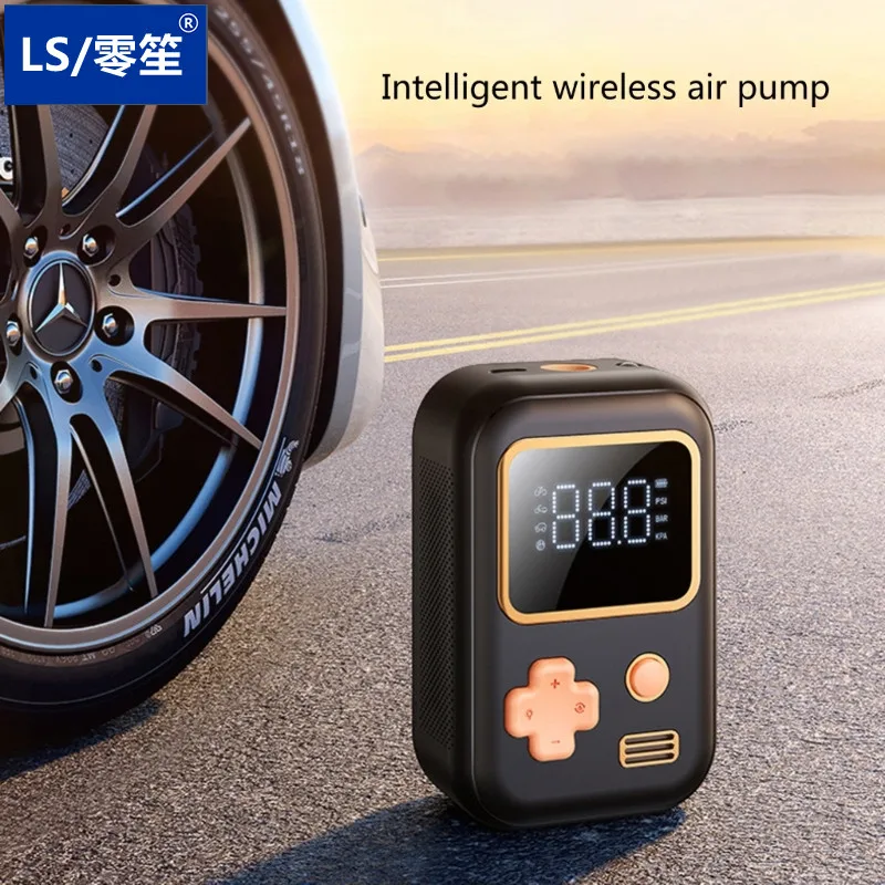 

LS New Smart Tyre Pump Small Tyre Inflator Air Compressor Car Pump Electric Air Handheld Auto Air Pump ABS R2LC For Car