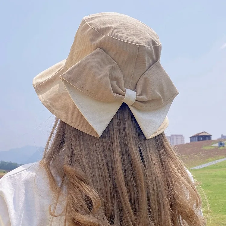 

Панама женская хлопковая с разрезом сзади, универсальная Милая шляпа в Корейском стиле, модная повседневная Кепка от солнца, для весны и лета