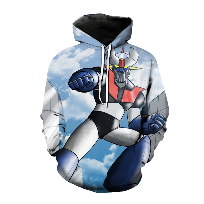 

Men's Women's Fashion Streetwear Anime Robot Hoodie Mazinger Z 3D Printed Pullover Oversized Harajuku Top